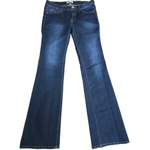 ChiQle Dark Wash Flare Wide Leg Stretch Jeans Size 5 28x31